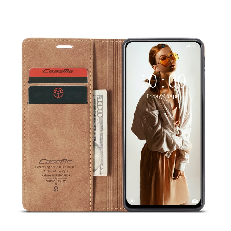 For Xiaomi Redmi Note 10 4G / Note 10s CaseMe 013 Multifunctional Horizontal Flip Leather Case with Holder & Card Slot & Wallet(Brown) - Xiaomi Cases by CaseMe | Online Shopping UK | buy2fix