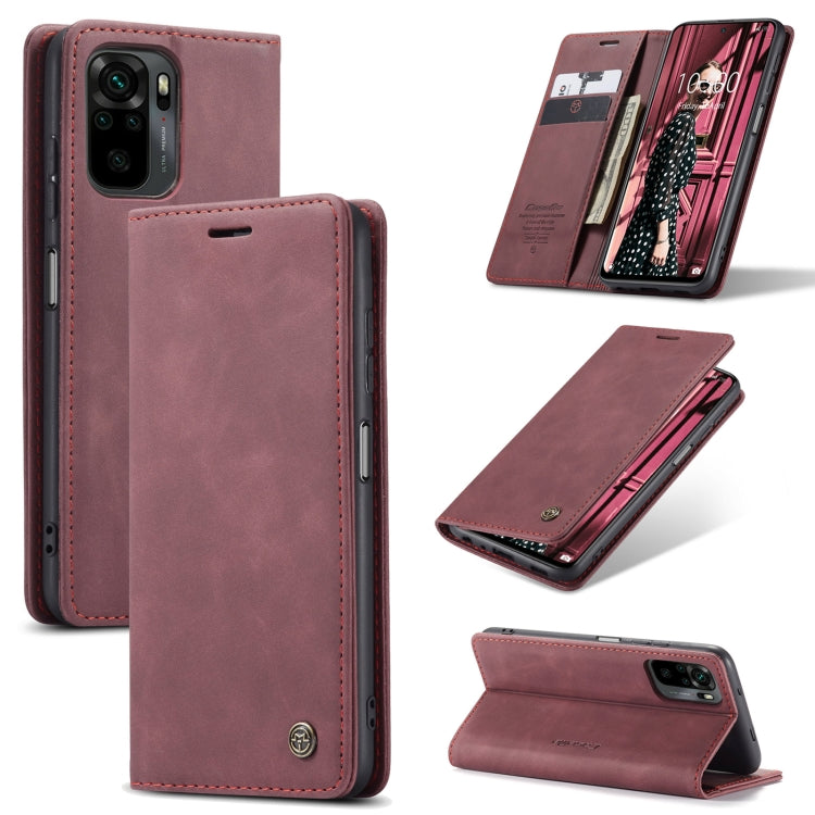 For Xiaomi Redmi Note 10 4G / Note 10s CaseMe 013 Multifunctional Horizontal Flip Leather Case with Holder & Card Slot & Wallet(Wine Red) - Xiaomi Cases by CaseMe | Online Shopping UK | buy2fix