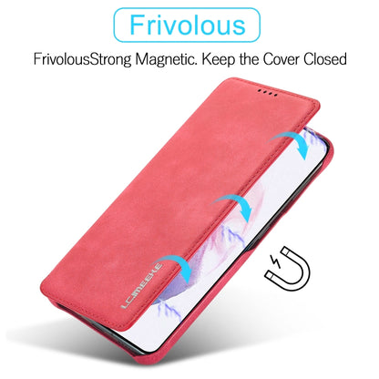 For Samsung Galaxy S21 FE LC.IMEEKE Hon Ancient Series Horizontal Flip Leather Case with Holder & Card Slot(Red) - Galaxy Phone Cases by LC.IMEEKE | Online Shopping UK | buy2fix