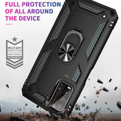 For Xiaomi Redmi Note 9 4G / 9T / 9 Power Shockproof TPU + PC Protective Case with 360 Degree Rotating Holder(Black) - Xiaomi Accessories by buy2fix | Online Shopping UK | buy2fix