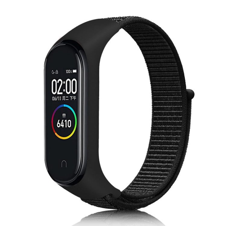 For Xiaomi Mi Band 6 Nylon Weave Watch Bands(Solid Black) - Smart Wear by buy2fix | Online Shopping UK | buy2fix