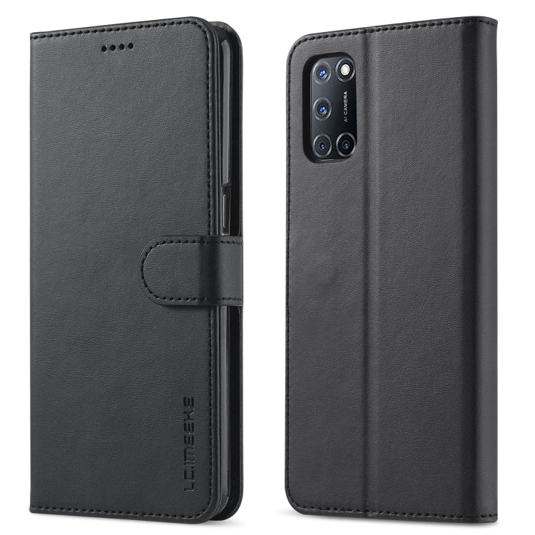 For OPPO F19 / A74 4G LC.IMEEKE Calf Texture Horizontal Flip Leather Case with Holder & Card Slots & Wallet(Black) - OPPO Cases by LC.IMEEKE | Online Shopping UK | buy2fix