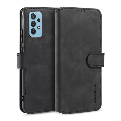 For Samsung Galaxy A32 4G DG.MING Retro Oil Side Horizontal Flip Leather Case with Holder & Card Slots & Wallet(Black) - Galaxy Phone Cases by DG.MING | Online Shopping UK | buy2fix