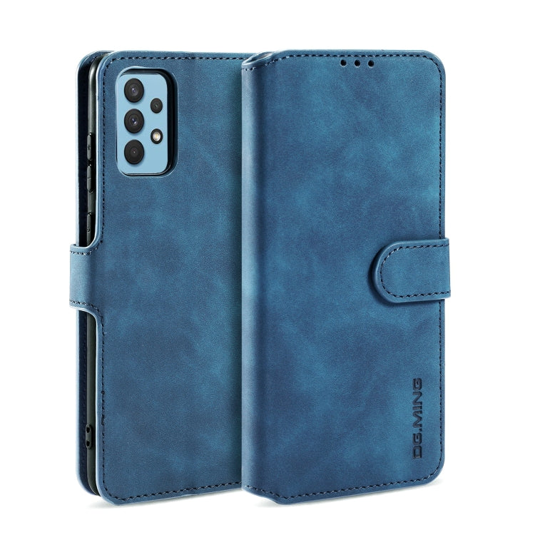 For Samsung Galaxy A32 4G DG.MING Retro Oil Side Horizontal Flip Leather Case with Holder & Card Slots & Wallet(Blue) - Galaxy Phone Cases by DG.MING | Online Shopping UK | buy2fix