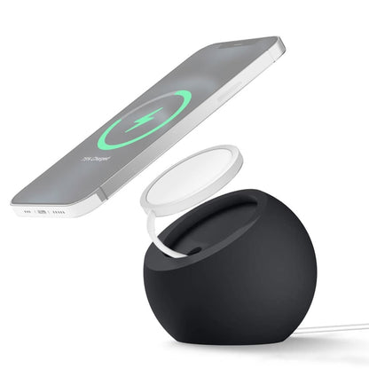 Silicone Pellet Magsafe Magnetic Charger Holder for iPhone 12 Series(Black) - Desktop Holder by buy2fix | Online Shopping UK | buy2fix