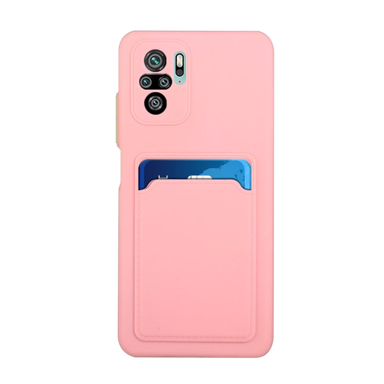 For Xiaomi Redmi Note 10 5G Card Slot Design Shockproof TPU Protective Case(Pink) - Xiaomi Accessories by buy2fix | Online Shopping UK | buy2fix