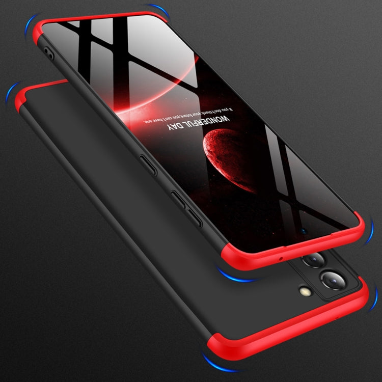 For Samsung Galaxy S21 FE GKK Three Stage Splicing Full Coverage PC Case(Black Red) - OPPO Cases by GKK | Online Shopping UK | buy2fix