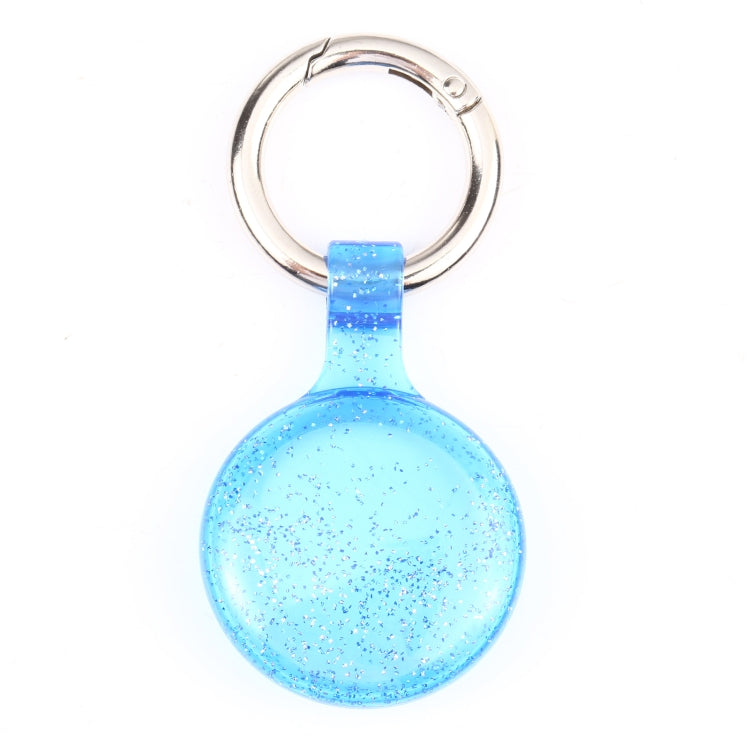 Anti-scratch Clear TPU Shockproof Protective Cover Case with Keychain Hook Loop For AirTag( Glitter Powder Blue) - Key Chain Series by MOMAX | Online Shopping UK | buy2fix