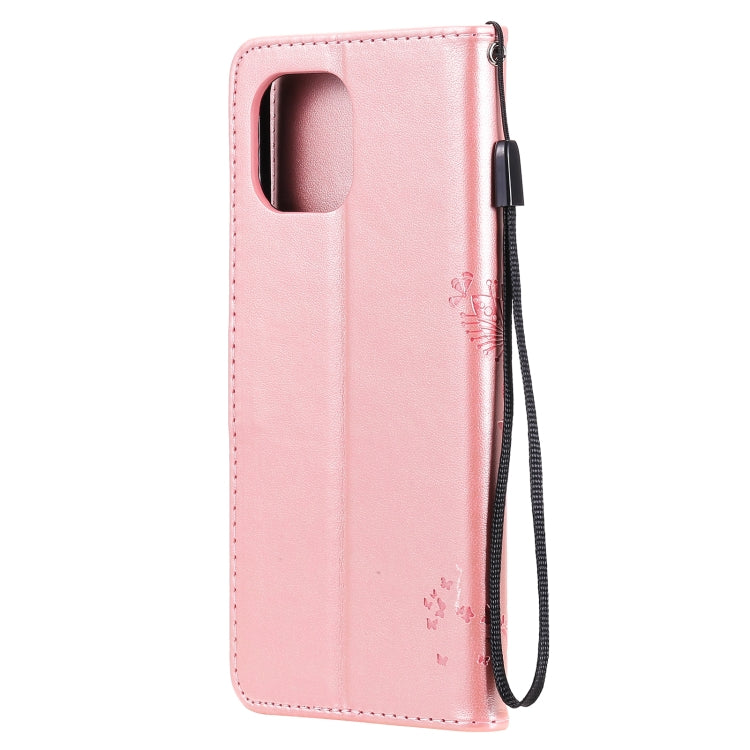 For Xiaomi Mi 11 Lite 5G Tree & Cat Pattern Pressed Printing Horizontal Flip PU Leather Case with Holder & Card Slots & Wallet & Lanyard(Rose Gold) - Xiaomi Cases by Diaobaolee | Online Shopping UK | buy2fix