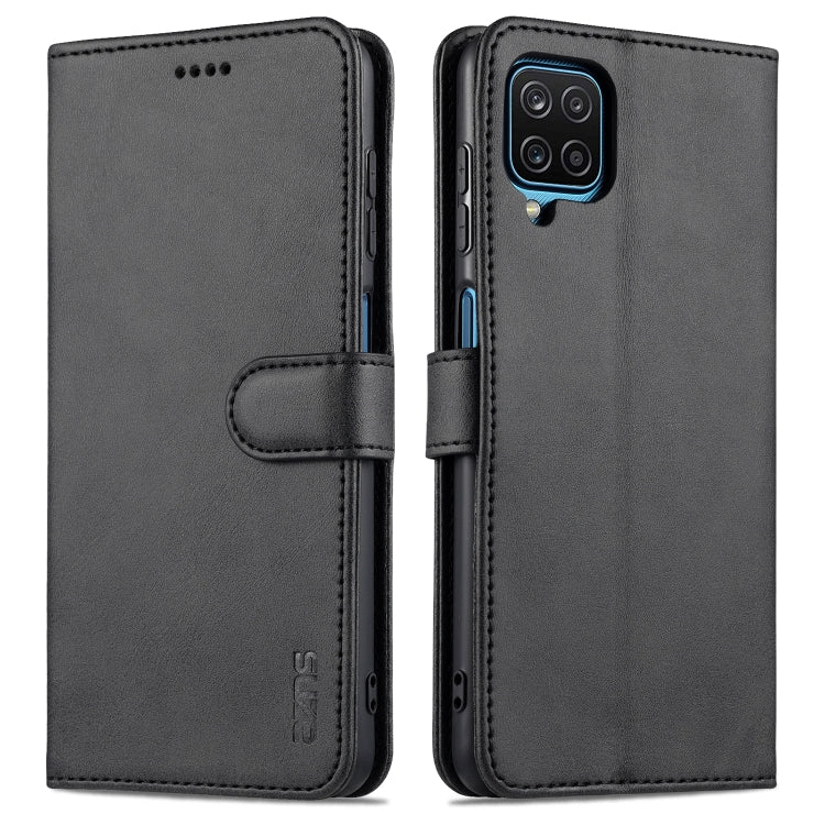 For Samsung Galaxy A12 5G AZNS Skin Feel Calf Texture Horizontal Flip Leather Case with Card Slots & Holder & Wallet(Black) - Galaxy Phone Cases by AZNS | Online Shopping UK | buy2fix