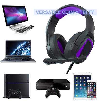 Anivia MH602 3.5mm Wired Gaming Headset with Microphone(Black Purple) - Multimedia Headset by SADES | Online Shopping UK | buy2fix