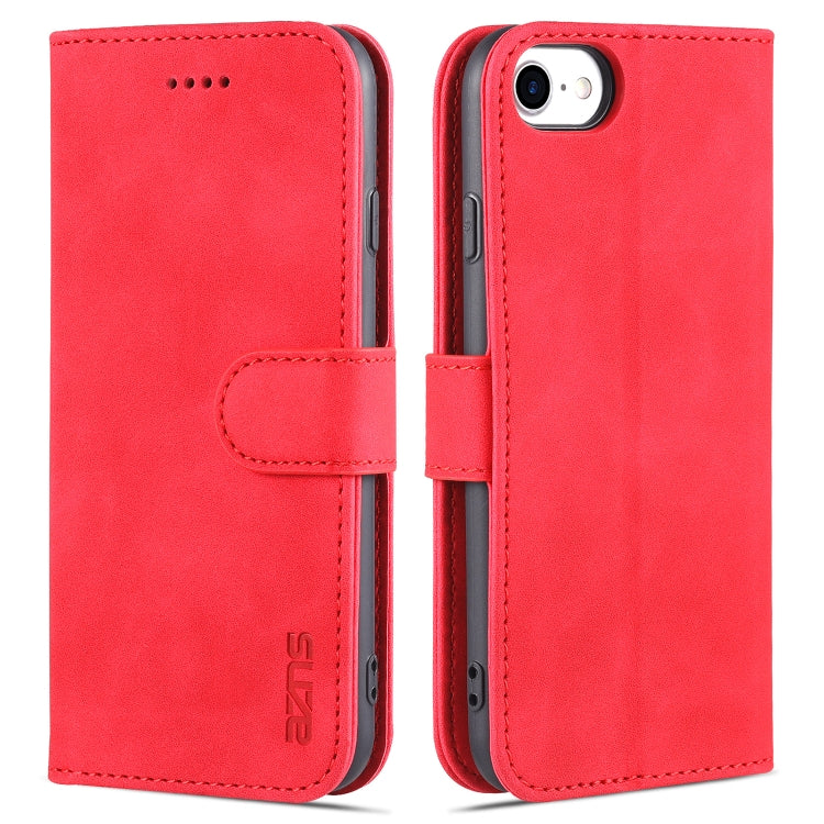 AZNS Skin Feel Calf Texture Horizontal Flip Leather Case with Card Slots & Holder & Wallet For iPhone 7 / 8 / SE (2020)(Red) - More iPhone Cases by AZNS | Online Shopping UK | buy2fix