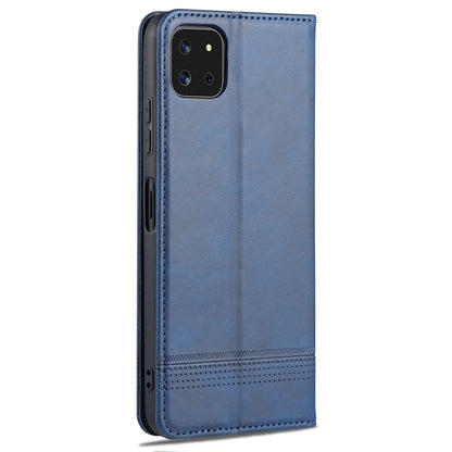 For Samsung Galaxy A22 5G AZNS Magnetic Calf Texture Horizontal Flip Leather Case with Card Slots & Holder & Wallet(Dark Blue) - Galaxy Phone Cases by AZNS | Online Shopping UK | buy2fix