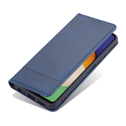 For Samsung Galaxy A22 5G AZNS Magnetic Calf Texture Horizontal Flip Leather Case with Card Slots & Holder & Wallet(Dark Blue) - Galaxy Phone Cases by AZNS | Online Shopping UK | buy2fix