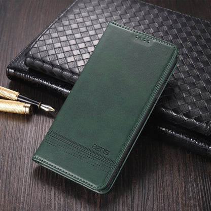 For Samsung Galaxy A22 5G AZNS Magnetic Calf Texture Horizontal Flip Leather Case with Card Slots & Holder & Wallet(Dark Green) - Galaxy Phone Cases by AZNS | Online Shopping UK | buy2fix