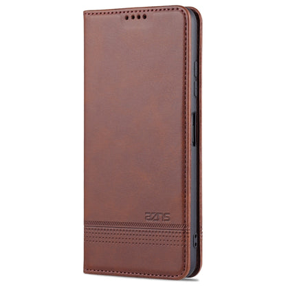 For Samsung Galaxy A22 5G AZNS Magnetic Calf Texture Horizontal Flip Leather Case with Card Slots & Holder & Wallet(Dark Brown) - Galaxy Phone Cases by AZNS | Online Shopping UK | buy2fix