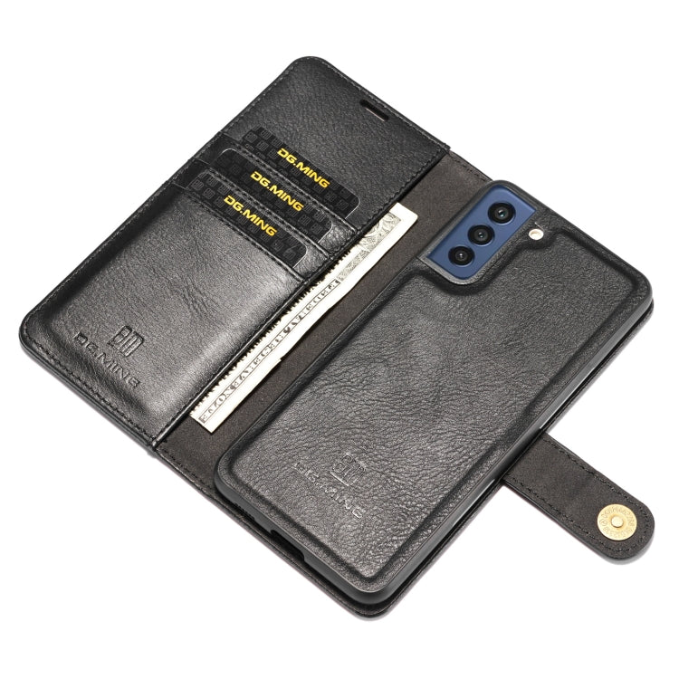 For Samsung Galaxy S21 FE DG.MING Crazy Horse Texture Flip Detachable Magnetic Leather Case with Holder & Card Slots & Wallet(Black) - Galaxy Phone Cases by DG.MING | Online Shopping UK | buy2fix