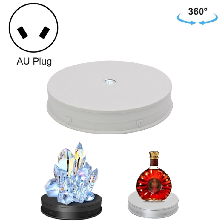 30cm Electric Rotating Turntable Display Stand  LED Light Video Shooting Props Turntable, Power Plug:220V AU Plug(White) - Camera Accessories by buy2fix | Online Shopping UK | buy2fix