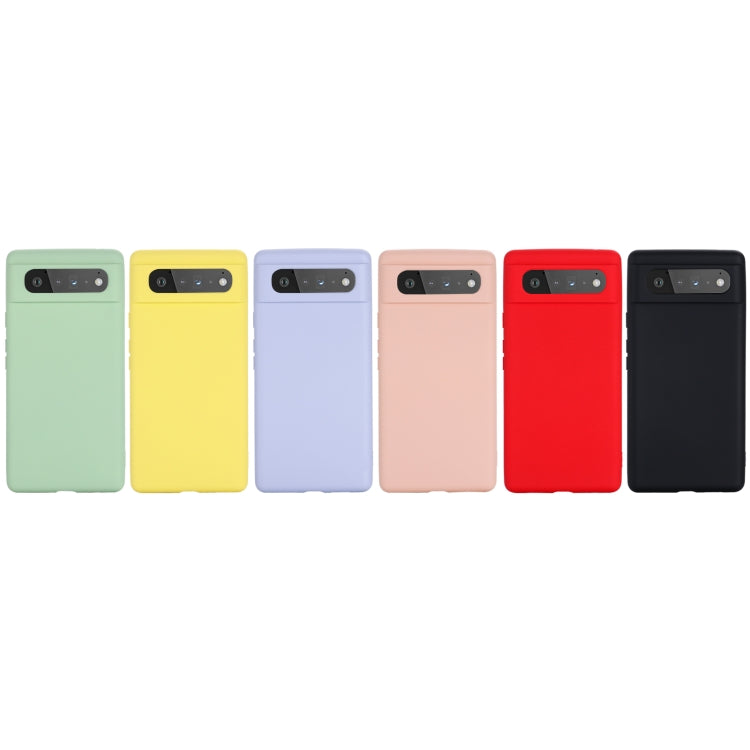 For Google Pixel 6 Pure Color Liquid Silicone Shockproof Full Coverage Case(Red) - Google Cases by buy2fix | Online Shopping UK | buy2fix