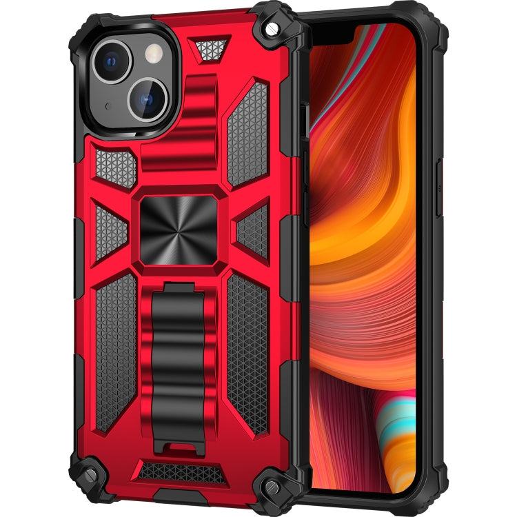 For iPhone 13 mini Armor Shockproof TPU + PC Magnetic Protective Case with Holder (Red) - iPhone 13 mini Cases by buy2fix | Online Shopping UK | buy2fix