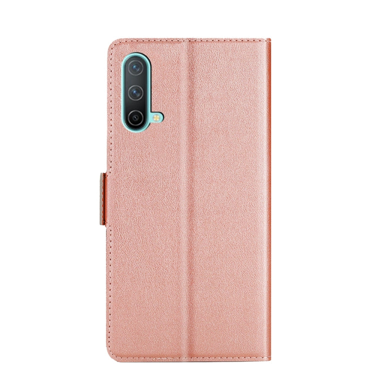 For OnePlus Nord CE 5G Ultra-thin Voltage Side Buckle PU + TPU Horizontal Flip Leather Case with Holder & Card Slot(Rose Gold) - OnePlus Cases by buy2fix | Online Shopping UK | buy2fix