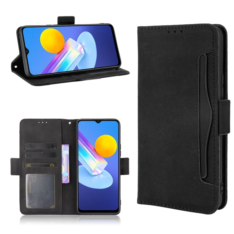 For vivo Y72 5G / iQOO Z3 5G Skin Feel Calf Pattern Horizontal Flip Leather Case with Holder & Card Slots & Photo Frame(Black) - vivo Cases by buy2fix | Online Shopping UK | buy2fix