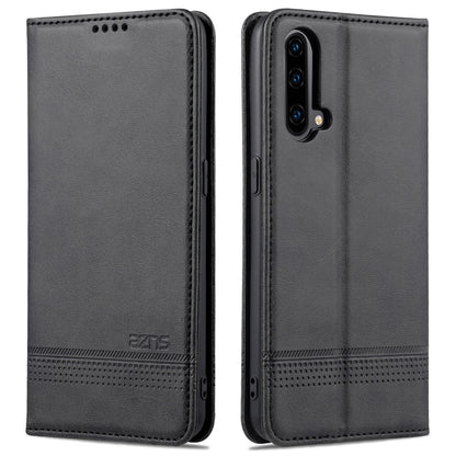For OnePlus Nord CE 5G AZNS Magnetic Calf Texture Horizontal Flip Leather Case with Card Slots & Holder & Wallet(Black) - OnePlus Cases by AZNS | Online Shopping UK | buy2fix