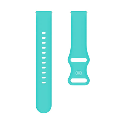 20mm For Amazfit GTS 2e Butterfly Buckle Silicone Watch Band(Mint Green) - Watch Bands by buy2fix | Online Shopping UK | buy2fix