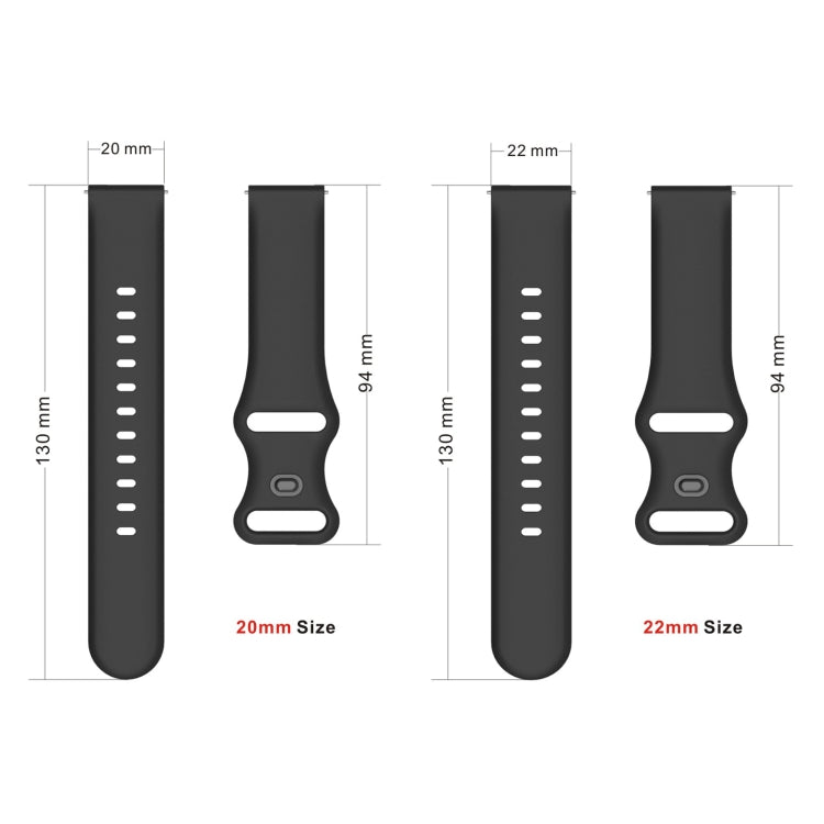 22mm For Apex 46mm /  Apex Pro / Ticwatch Pro 3 Universal Inner Back Buckle Perforation Silicone Watch Band(Army Green) - Watch Bands by buy2fix | Online Shopping UK | buy2fix