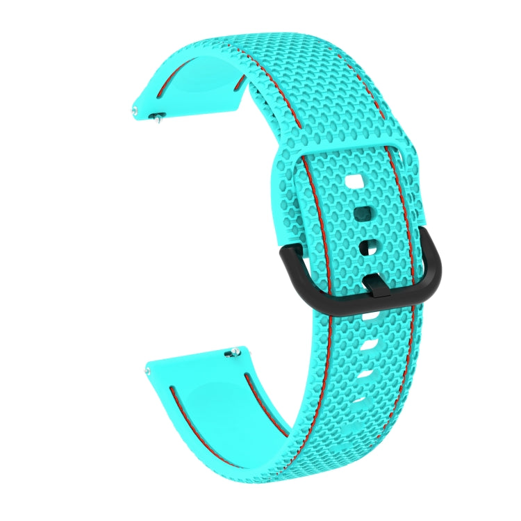 20mm For Samsung Galaxy Watch Active 2 Two-color Stitching Silicone Watch Band(Mint Green) - Watch Bands by buy2fix | Online Shopping UK | buy2fix