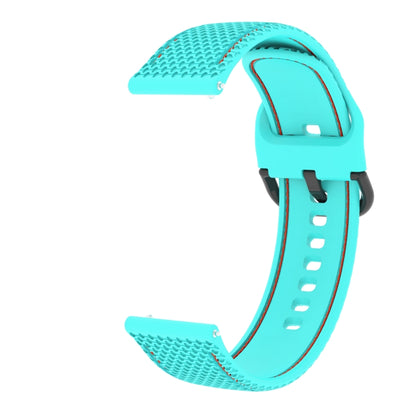 20mm For Samsung Galaxy Watch Active 2 Two-color Stitching Silicone Watch Band(Mint Green) - Watch Bands by buy2fix | Online Shopping UK | buy2fix