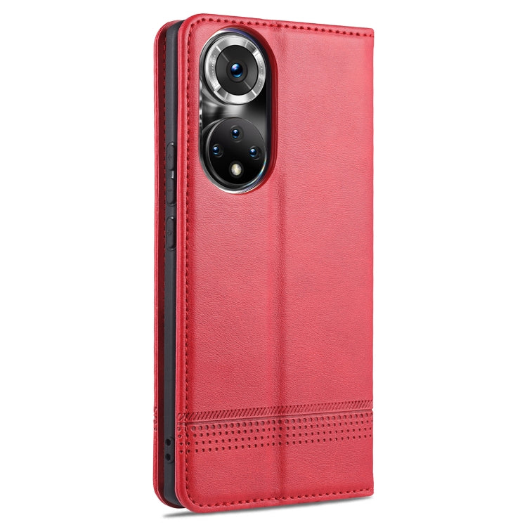 For Honor 50 AZNS Magnetic Calf Texture Horizontal Flip Leather Case with Card Slots & Holder & Wallet(Red) - Honor Cases by AZNS | Online Shopping UK | buy2fix