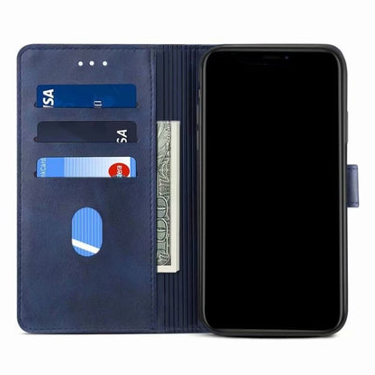 For Samsung Galaxy S21 FE GUSSIM Business Style Horizontal Flip Leather Case with Holder & Card Slots & Wallet(Blue) - Galaxy Phone Cases by GUSSIM | Online Shopping UK | buy2fix