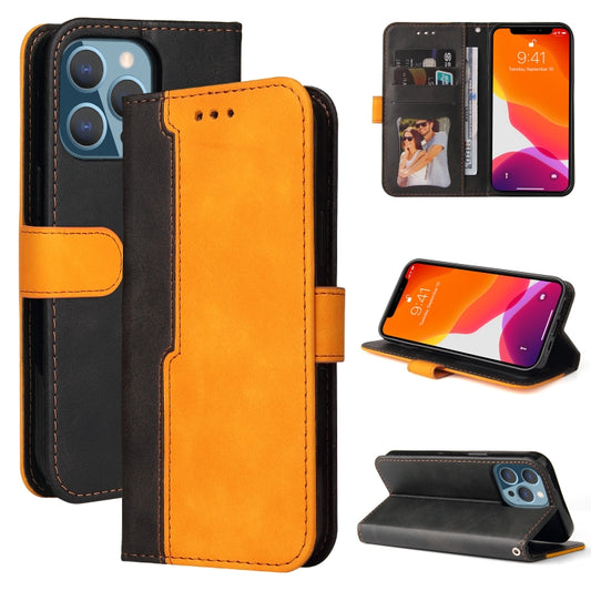 For iPhone 13 Pro Business Stitching-Color Horizontal Flip PU Leather Case with Holder & Card Slots & Photo Frame  (Orange) - iPhone 13 Pro Cases by buy2fix | Online Shopping UK | buy2fix