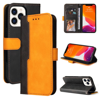 For iPhone 13 Pro Max Business Stitching-Color Horizontal Flip PU Leather Case with Holder & Card Slots & Photo Frame  (Orange) - iPhone 13 Pro Max Cases by buy2fix | Online Shopping UK | buy2fix