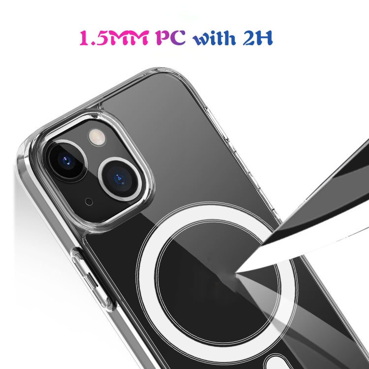 For iPhone 13 Magsafe Case Simple Magnetic Ring All-inclusive Clear Crystal Acrylic PC +TPU Shockproof Case(Transparent) - iPhone 13 Cases by buy2fix | Online Shopping UK | buy2fix