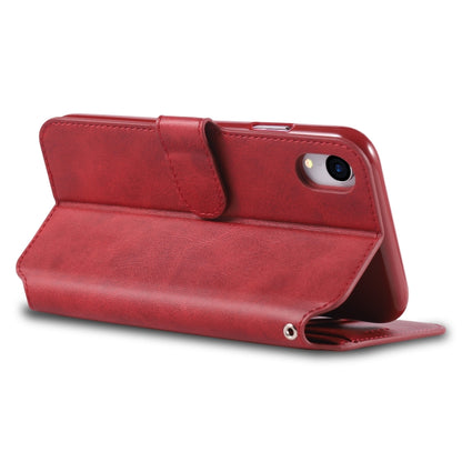 For iPhone XR AZNS Calf Texture Magnetic Horizontal Flip PU Leather Case with Holder & Card Slots & Photo Frame(Red) - More iPhone Cases by AZNS | Online Shopping UK | buy2fix