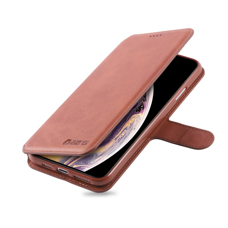 For iPhone XS Max AZNS Calf Texture Magnetic Horizontal Flip PU Leather Case with Holder & Card Slots & Photo Frame(Brown) - More iPhone Cases by AZNS | Online Shopping UK | buy2fix