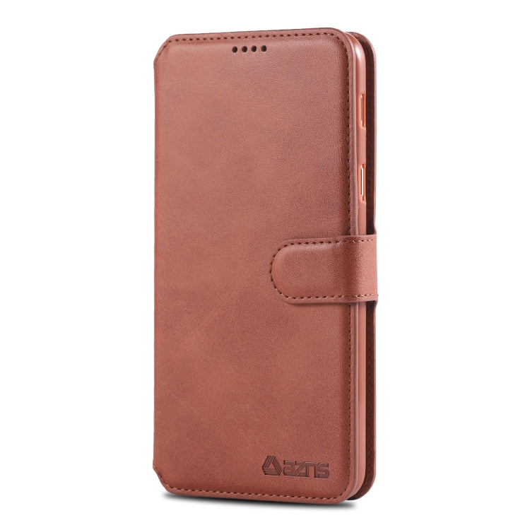 For Galaxy A6 2018 AZNS Calf Texture Magnetic Horizontal Flip PU Leather Case with Holder & Card Slots & Photo Frame(Brown) - Galaxy Phone Cases by AZNS | Online Shopping UK | buy2fix