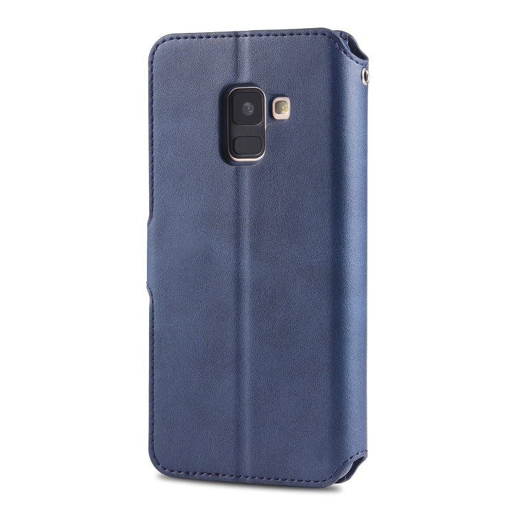 For Galaxy A6 2018 AZNS Calf Texture Magnetic Horizontal Flip PU Leather Case with Holder & Card Slots & Photo Frame(Blue) - Galaxy Phone Cases by AZNS | Online Shopping UK | buy2fix