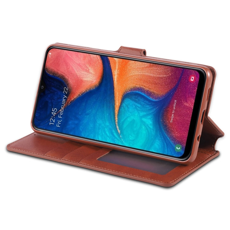 For  Galaxy A20e  AZNS Calf Texture Magnetic Horizontal Flip PU Leather Case with Holder & Card Slots & Photo Frame(Brown) - Galaxy Phone Cases by AZNS | Online Shopping UK | buy2fix