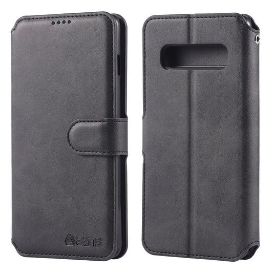 For Galaxy S10e AZNS Calf Texture Magnetic Horizontal Flip PU Leather Case with Holder & Card Slots & Photo Frame(Black) - Galaxy Phone Cases by AZNS | Online Shopping UK | buy2fix