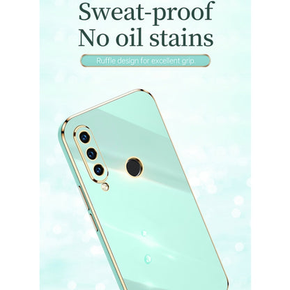 For Huawei P30 Lite XINLI Straight Edge 6D Electroplate TPU Phone Case with Ring Holder(Mint Green) - Huawei Cases by XINLI | Online Shopping UK | buy2fix