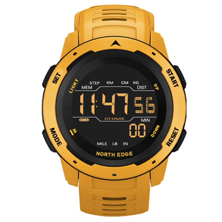 NORTH EDGE Mars Men Luminous Digital Waterproof Smart Sports Watch, Support Alarm Clock & Countdown & Sports Mode(Yellow) - Sport Watches by NORTH EDGE | Online Shopping UK | buy2fix