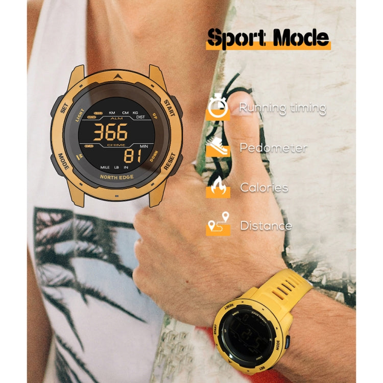 NORTH EDGE Mars Men Luminous Digital Waterproof Smart Sports Watch, Support Alarm Clock & Countdown & Sports Mode(Red) - Sport Watches by NORTH EDGE | Online Shopping UK | buy2fix