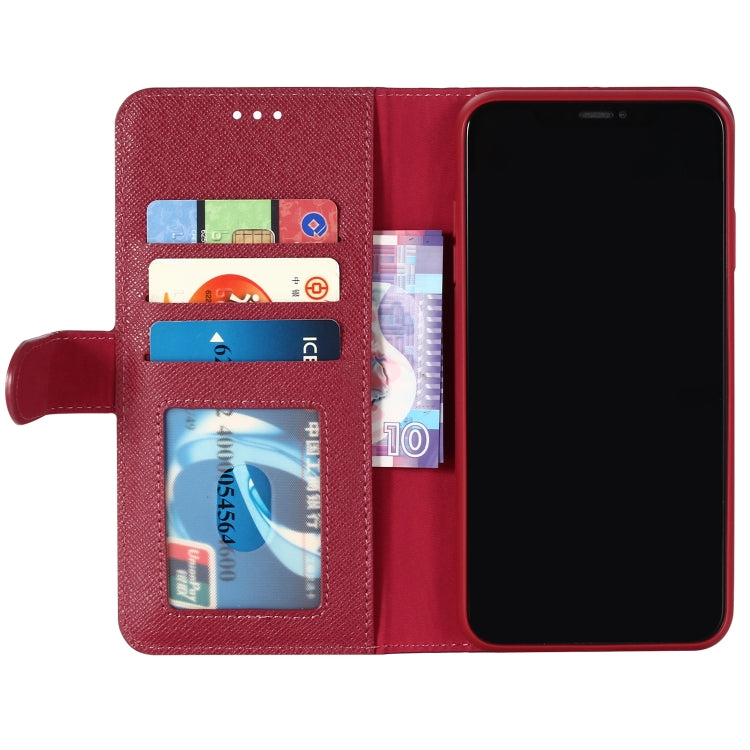 For iPhone XR GEBEI Top-grain Leather Horizontal Flip Protective Case with Holder & Card Slots & Wallet & Photo Frame(Red Wine) - More iPhone Cases by GEBEI | Online Shopping UK | buy2fix