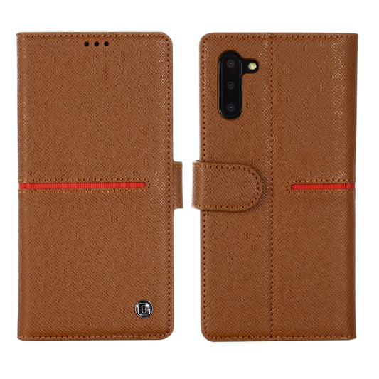 For Galaxy Note 10 GEBEI Top-grain Leather Horizontal Flip Protective Case with Holder & Card Slots & Wallet & Photo Frame(Brown) - Galaxy Phone Cases by GEBEI | Online Shopping UK | buy2fix