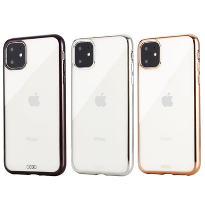 For iPhone 11 Pro Max GEBEI Plating TPU Shockproof Protective Case(Black) - iPhone 11 Pro Max Cases by GEBEI | Online Shopping UK | buy2fix