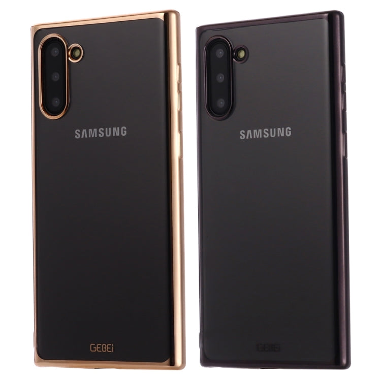 For Galaxy Note 10 GEBEI Plating TPU Shockproof Protective Case(Black) - Galaxy Phone Cases by GEBEI | Online Shopping UK | buy2fix