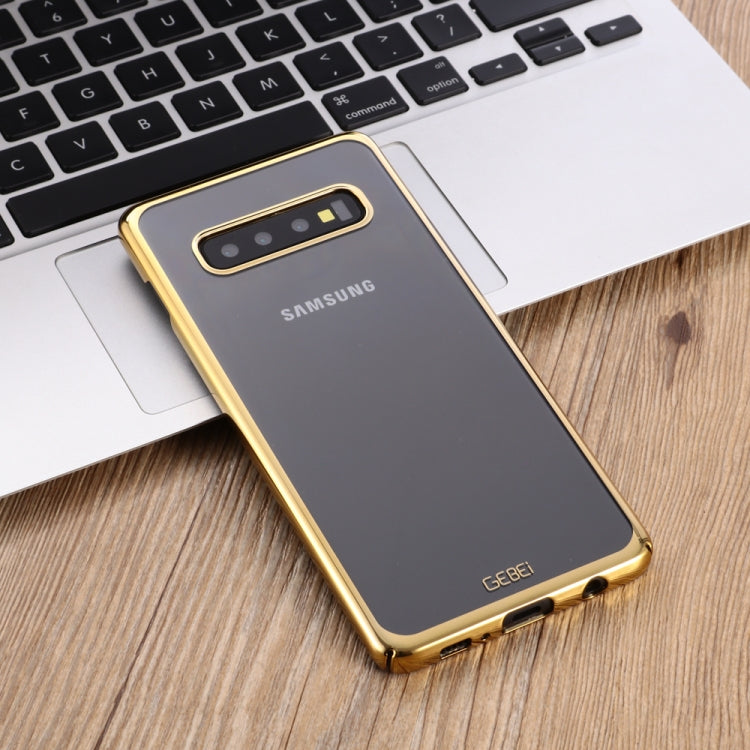 For Galaxy S10e GEBEI Shockproof  Plating PC Protective Case(Gold) - Galaxy Phone Cases by GEBEI | Online Shopping UK | buy2fix